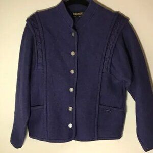 Geiger made in Austria wool button up cardigan shacket thick heavy warm sz 38